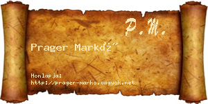 Prager Markó névjegykártya